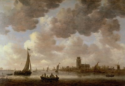 Blick auf Dordrecht flussabwärts von der Grote Kerk, 1647 von Jan Josephsz van Goyen